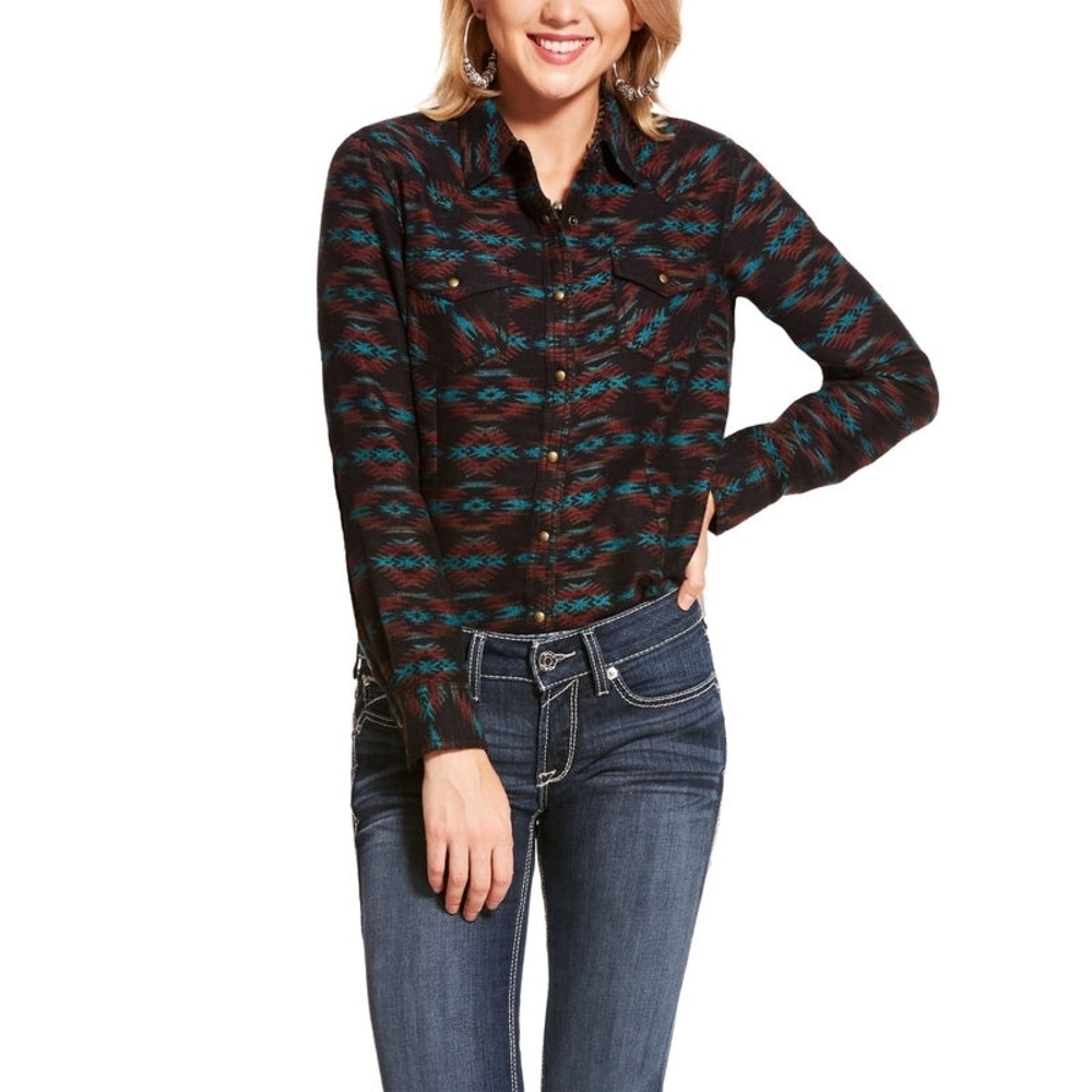 Ariat Women's R.E.A.L. Rustic Shirt long-sleeve western top Small Button Down